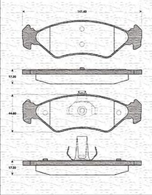 MAGNETI MARELLI 363702161189 -  Комплект тормозных колодок, дисковый тормоз